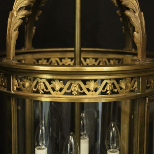 FRENCH GILDED BRONZE FOUR LIGHT HALL LANTERN - ADDITIONAL PHOTO 6