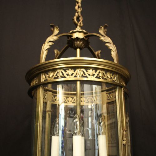 FRENCH GILDED BRONZE FOUR LIGHT HALL LANTERN - ADDITIONAL PHOTO 7