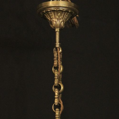 FRENCH GILDED BRONZE FOUR LIGHT HALL LANTERN - ADDITIONAL PHOTO 9