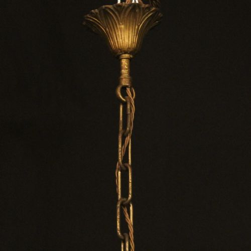 FRENCH GILDED CRYSTAL 6 LIGHT ANTIQUE CHANDELIER - ADDITIONAL PHOTO 9