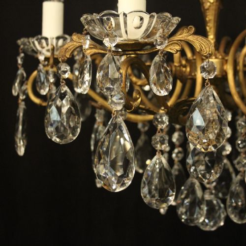 FRENCH GILDED CRYSTAL 6 LIGHT ANTIQUE CHANDELIER - ADDITIONAL PHOTO 2