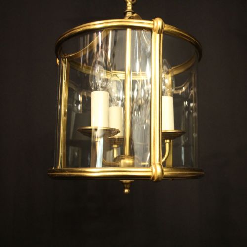 FRENCH GILDED BRONZE CONVEX HALL LANTERN - ADDITIONAL PHOTO 1