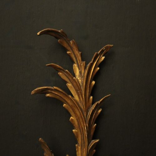 FLORENTINE PAIR OF GILTWOOD TWIN ARM LEAF WALL LIGHTS - ADDITIONAL PHOTO 4