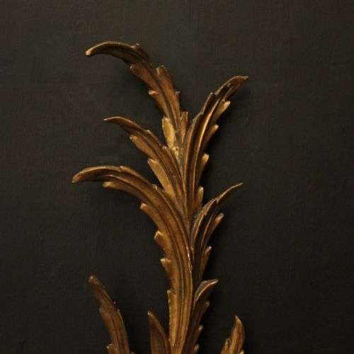 FLORENTINE PAIR OF GILTWOOD TWIN ARM LEAF WALL LIGHTS - ADDITIONAL PHOTO 5