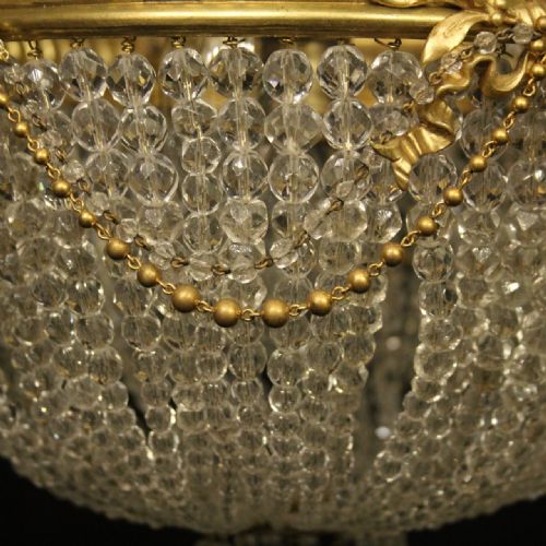FRENCH 19TH CENTURY FOUR LIGHT BAG ANTIQUE CHANDELIER - ADDITIONAL PHOTO 6