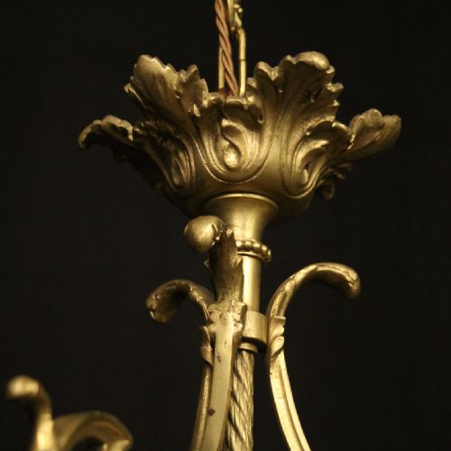 FRENCH 19TH CENTURY FOUR LIGHT BAG ANTIQUE CHANDELIER - ADDITIONAL PHOTO 8
