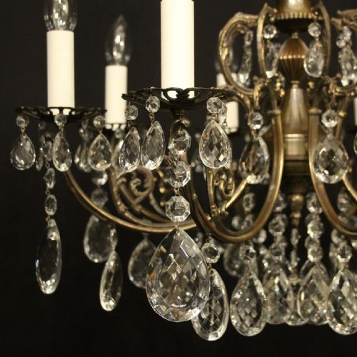 ITALIAN DARK GILDED CRYSTAL 8 LIGHT CHANDELIER - ADDITIONAL PHOTO 1