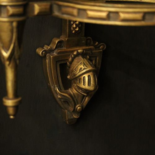 FRENCH PAIR OF GILDED BRONZE ANTIQUE WALL SCONCES - ADDITIONAL PHOTO 8