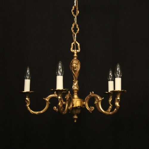 FRENCH PAIR OF GILDED BRONZE CHANDELIERS - ADDITIONAL PHOTO 1