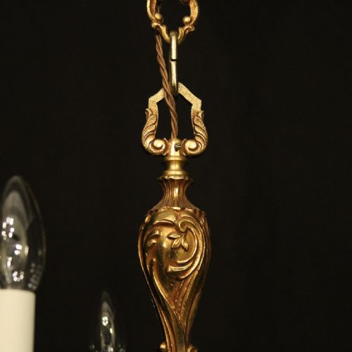 FRENCH PAIR OF GILDED BRONZE CHANDELIERS - ADDITIONAL PHOTO 4