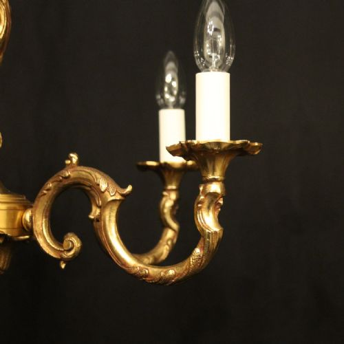 FRENCH PAIR OF GILDED BRONZE CHANDELIERS - ADDITIONAL PHOTO 5