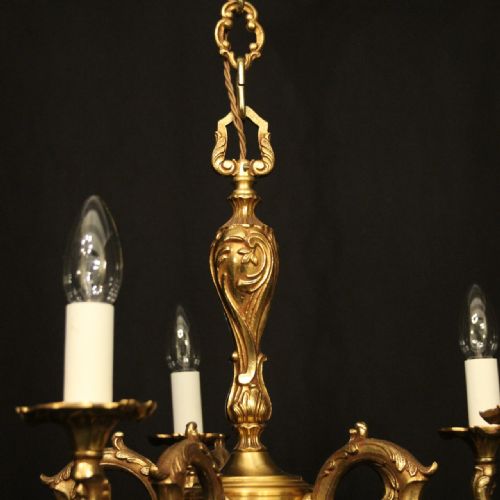 FRENCH PAIR OF GILDED BRONZE CHANDELIERS - ADDITIONAL PHOTO 6