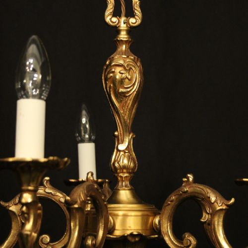 FRENCH PAIR OF GILDED BRONZE CHANDELIERS - ADDITIONAL PHOTO 7
