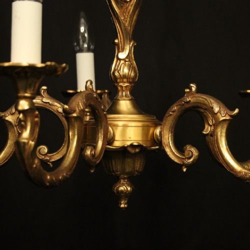 FRENCH PAIR OF GILDED BRONZE CHANDELIERS - ADDITIONAL PHOTO 8