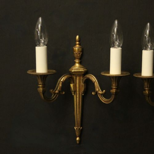 FRENCH PAIR OF GILDED ANTIQUE WALL LIGHTS - ADDITIONAL PHOTO 1