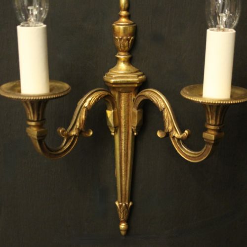 FRENCH PAIR OF GILDED ANTIQUE WALL LIGHTS - ADDITIONAL PHOTO 5