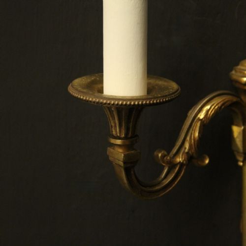 FRENCH PAIR OF GILDED ANTIQUE WALL LIGHTS - ADDITIONAL PHOTO 6