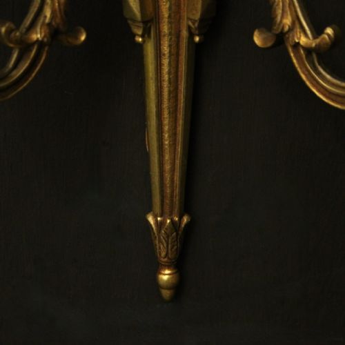 FRENCH PAIR OF GILDED ANTIQUE WALL LIGHTS - ADDITIONAL PHOTO 8