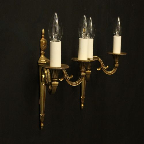 FRENCH PAIR OF GILDED ANTIQUE WALL LIGHTS - ADDITIONAL PHOTO 9