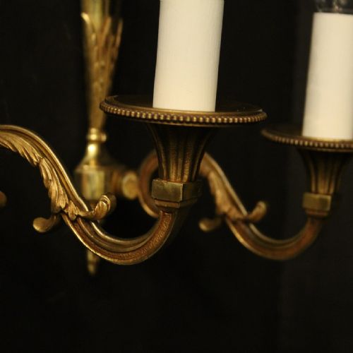 FRENCH PAIR OF GILDED SINGLE ARM WALL LIGHTS - ADDITIONAL PHOTO 2