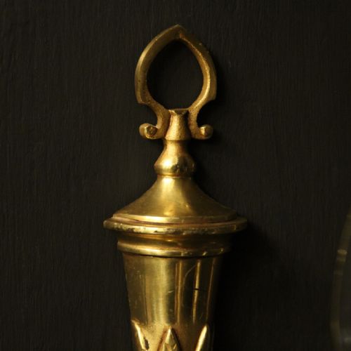 FRENCH PAIR OF GILDED SINGLE ARM WALL LIGHTS - ADDITIONAL PHOTO 4