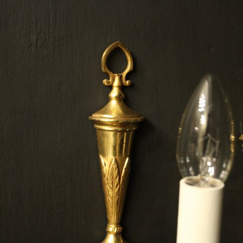 FRENCH PAIR OF GILDED SINGLE ARM WALL LIGHTS - ADDITIONAL PHOTO 5