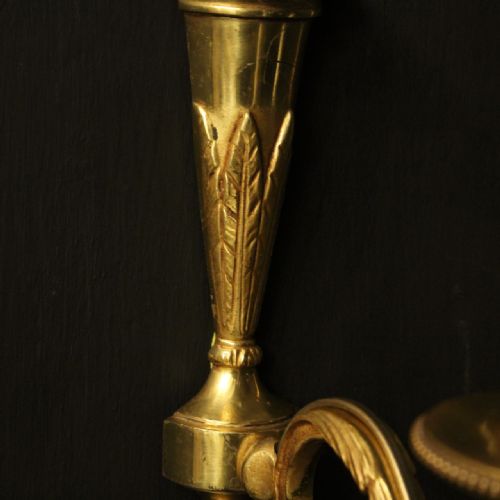 FRENCH PAIR OF GILDED SINGLE ARM WALL LIGHTS - ADDITIONAL PHOTO 8