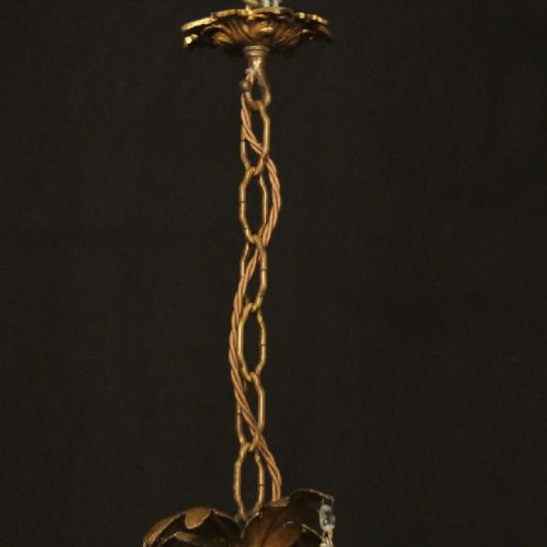 ITALIAN FLORENTINE 4 LIGHT ANTIQUE CHANDELIER - ADDITIONAL PHOTO 9