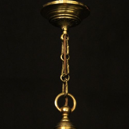 FRENCH GILDED BRASS FOUR LIGHT ANTIQUE LANTERN - ADDITIONAL PHOTO 9