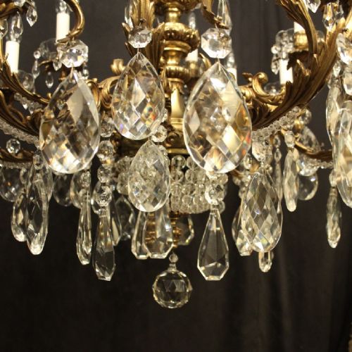 FRENCH GILDED BRONZE CRYSTAL 23 LIGHT ANTIQUE CHANDELIER - ADDITIONAL PHOTO 8