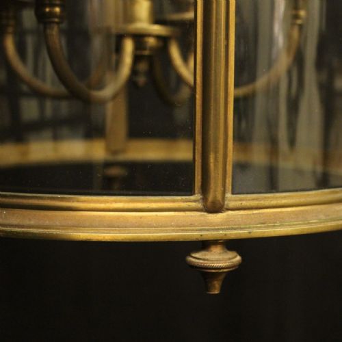 FRENCH GILDED BRONZE FOUR LIGHT ANTIQUE LANTERN - ADDITIONAL PHOTO 8