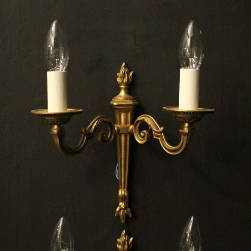 FRENCH SET OF 4 GILDED BRASS WALL LIGHTS - ADDITIONAL PHOTO 1