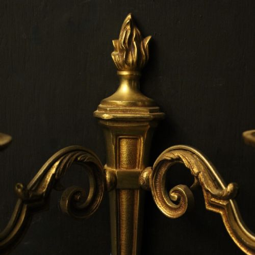 FRENCH SET OF 4 GILDED BRASS WALL LIGHTS - ADDITIONAL PHOTO 3