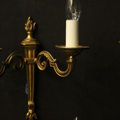 FRENCH SET OF 4 GILDED BRASS WALL LIGHTS - ADDITIONAL PHOTO 5