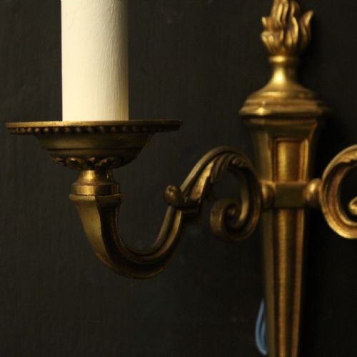FRENCH SET OF 4 GILDED BRASS WALL LIGHTS - ADDITIONAL PHOTO 6