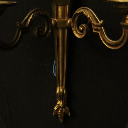 FRENCH SET OF 4 GILDED BRASS WALL LIGHTS - ADDITIONAL PHOTO 7