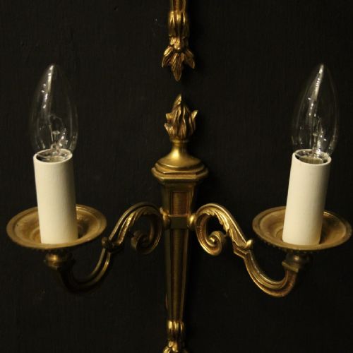 FRENCH SET OF 4 GILDED BRASS WALL LIGHTS - ADDITIONAL PHOTO 8