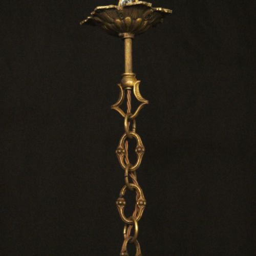 FRENCH GILDED 8 LIGHT ANTIQUE CHANDELIER - ADDITIONAL PHOTO 6