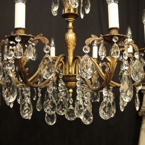 FRENCH GILDED 8 LIGHT ANTIQUE CHANDELIER - ADDITIONAL PHOTO 8