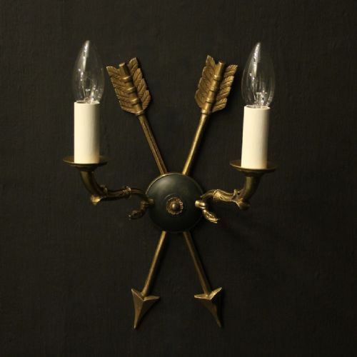 FRENCH PAIR OF GILDED ANTIQUE WALL LIGHTS - ADDITIONAL PHOTO 1