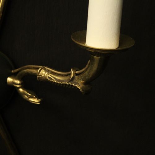 FRENCH PAIR OF GILDED ANTIQUE WALL LIGHTS - ADDITIONAL PHOTO 2