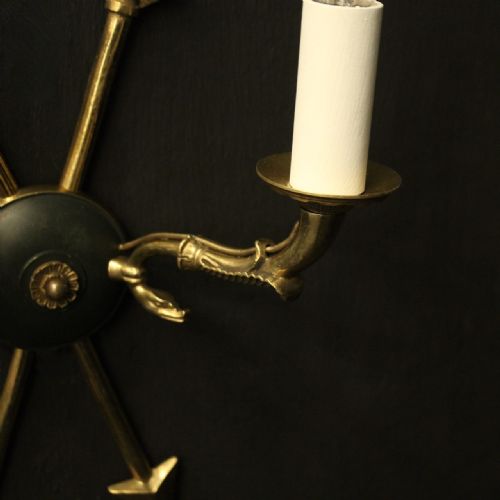 FRENCH PAIR OF GILDED ANTIQUE WALL LIGHTS - ADDITIONAL PHOTO 8