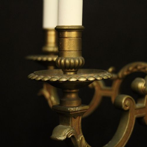 FRENCH GILDED BRONZE 6 LIGHT CHANDELIER - ADDITIONAL PHOTO 2