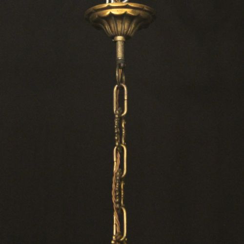 FRENCH GILDED BRONZE 9 LIGHT ANTIQUE CRYSTAL CHANDELIER - ADDITIONAL PHOTO 9