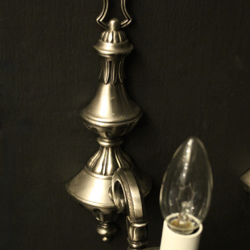 FRENCH PAIR OF SILVER GILDED WALL LIGHTS - ADDITIONAL PHOTO 2