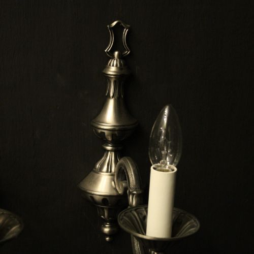 FRENCH PAIR OF SILVER GILDED WALL LIGHTS - ADDITIONAL PHOTO 4
