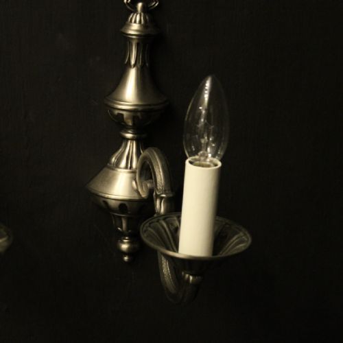 FRENCH PAIR OF SILVER GILDED WALL LIGHTS - ADDITIONAL PHOTO 6