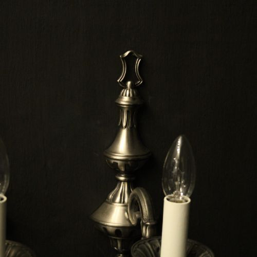 FRENCH PAIR OF SILVER GILDED WALL LIGHTS - ADDITIONAL PHOTO 8