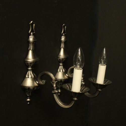 FRENCH PAIR OF SILVER GILDED WALL LIGHTS - ADDITIONAL PHOTO 9