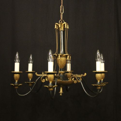 french empire 6 light antique chandelier - CATEGORY: ANTIQUE LIGHTING - DATED 1920